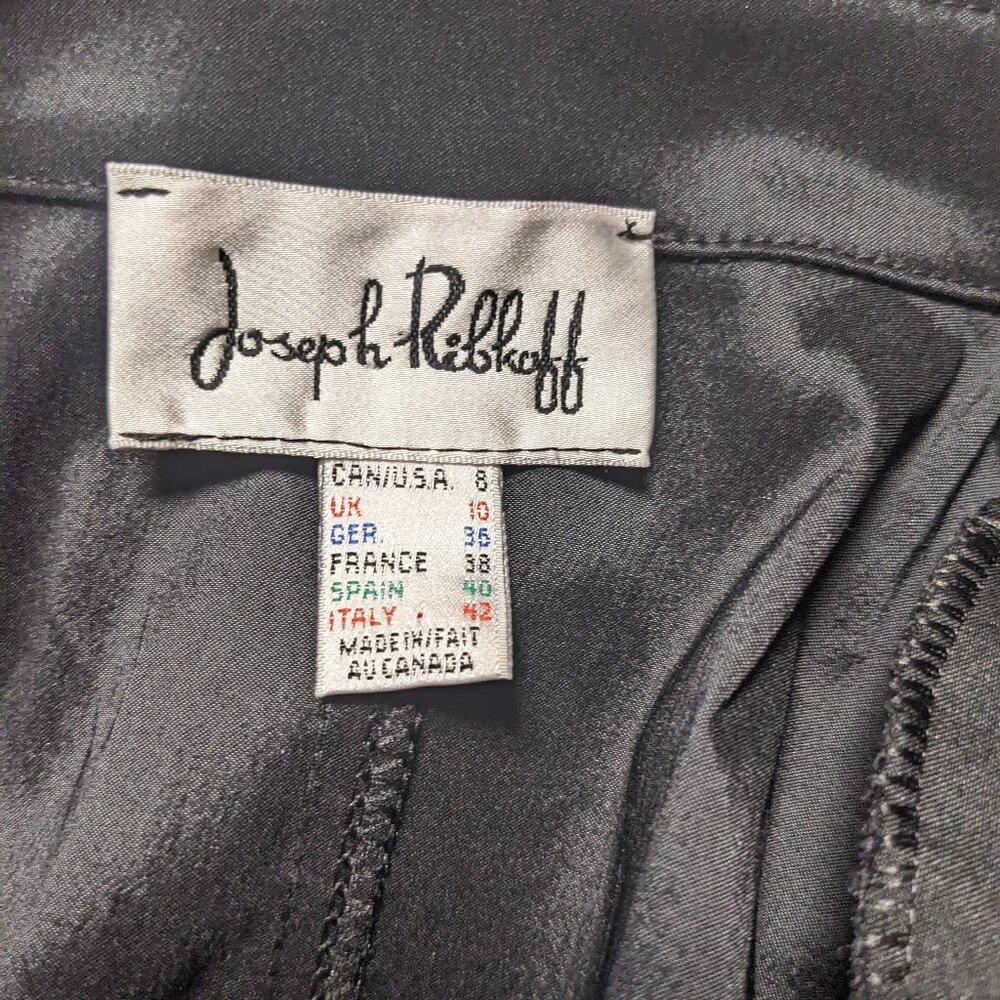 Joseph Ribkoff Long Formal Jacket with Statement Ruffle Collar - Picture 3 of 4